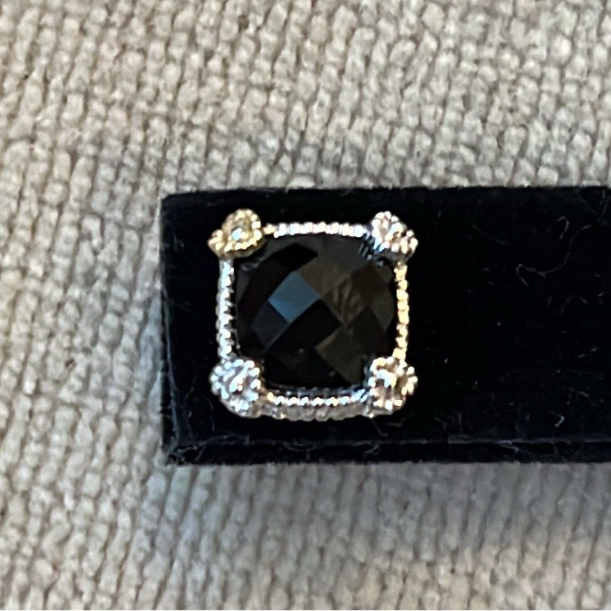 Judith Ripka Single Earring 925 18k Onyx 100$